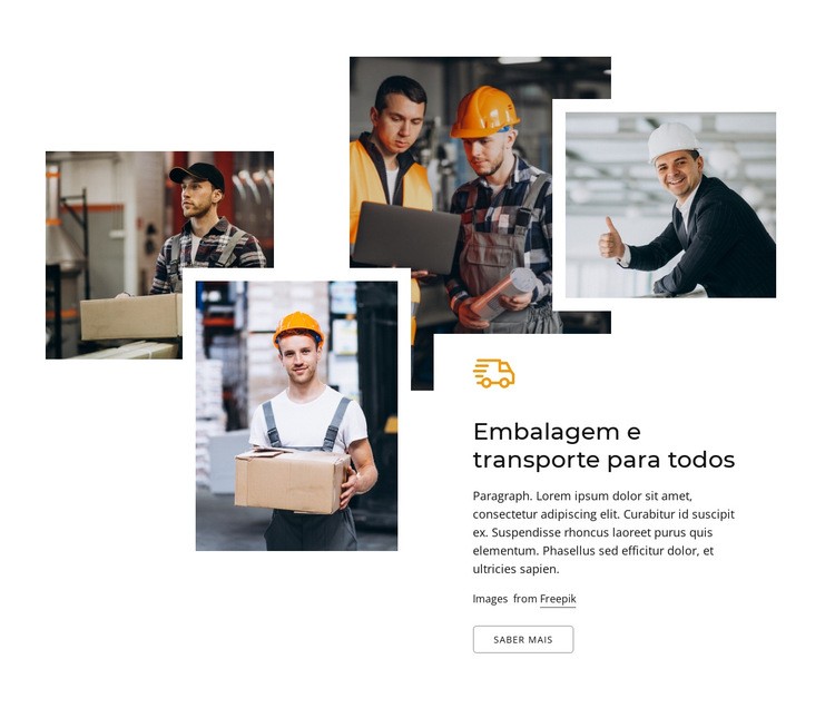 Embalagem e transporte para todos Modelos de construtor de sites