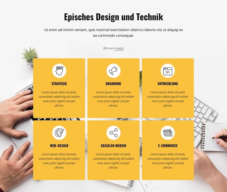 Episches Design Website Builder-Vorlagen