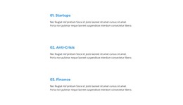 Three texts about business - One Page Template by Nicepage