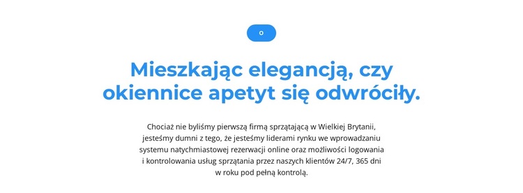 Przycisk i dwa teksty Motyw WordPress