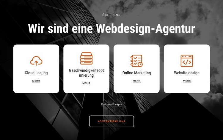 Kundenspezifische Webdesign-Dienstleistungen Eine Seitenvorlage