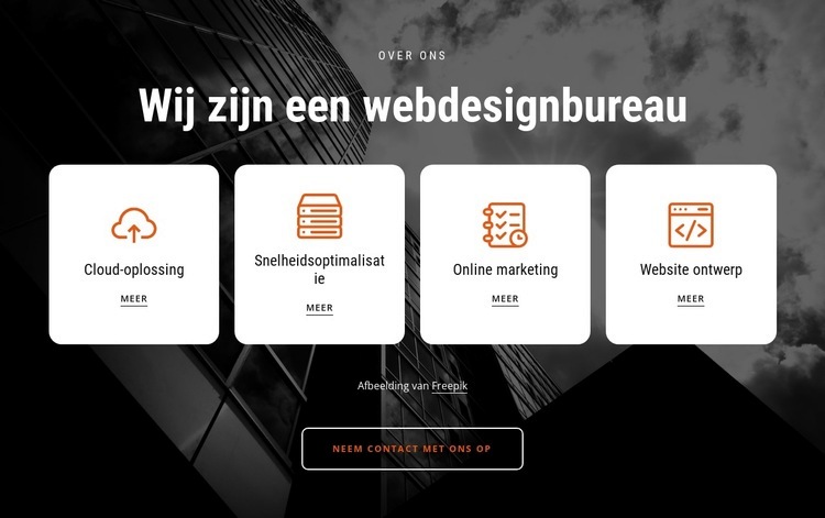 Aangepaste webdesigndiensten Sjabloon voor één pagina