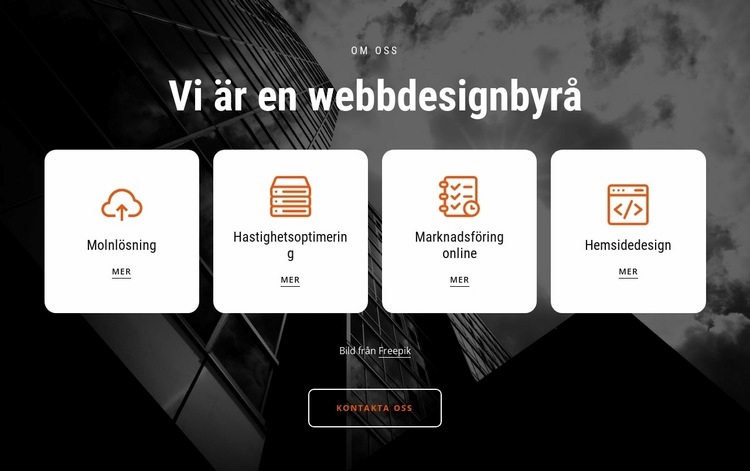 Anpassade webbdesigntjänster HTML-mall