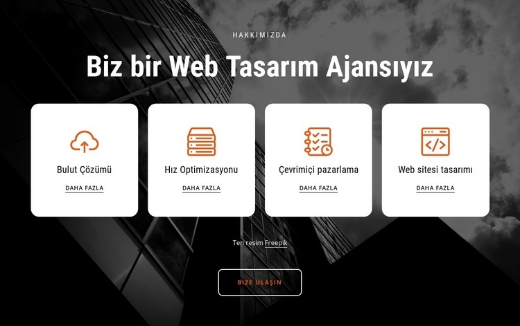 Özel web tasarım hizmetleri Açılış sayfası