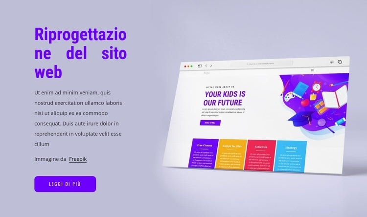 Riprogettazione del sito web Modelli di Website Builder