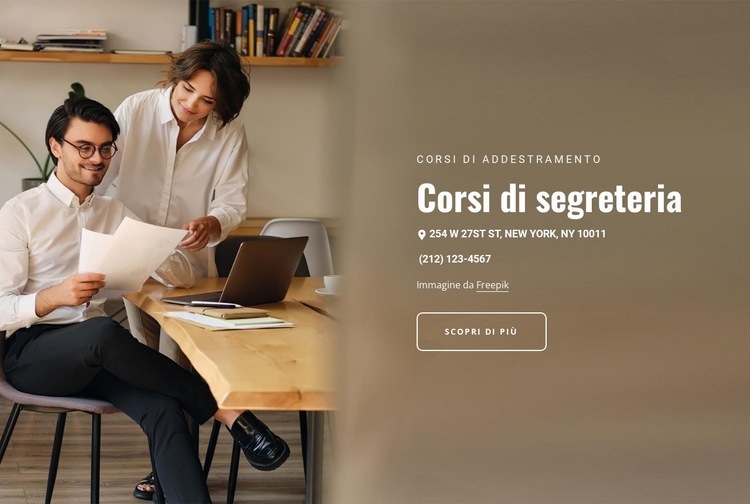 Corsi di segreteria a Londra Mockup del sito web