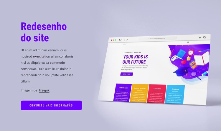 Redesenho do site Tema WordPress