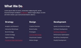 Strategy, Web Design And Development - Create HTML Page Online