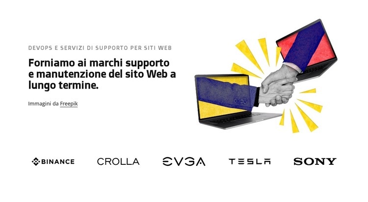 Benvenuto nel supporto del marchio Costruttore di siti web HTML