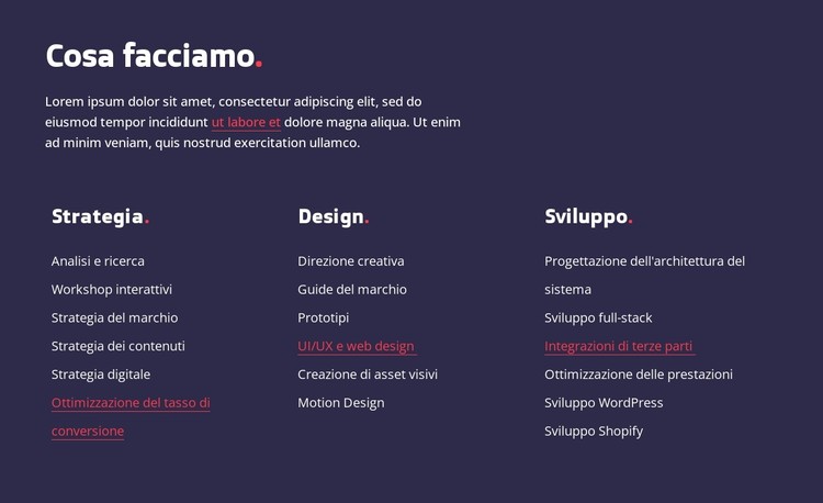 Strategia, web design e sviluppo Modello CSS