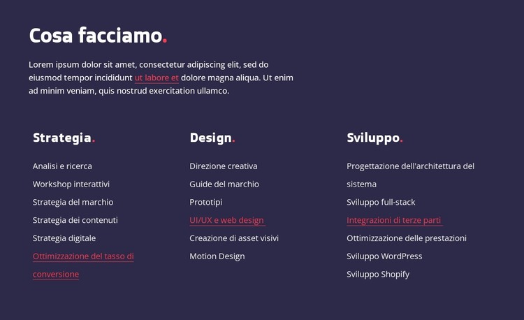 Strategia, web design e sviluppo Modello HTML