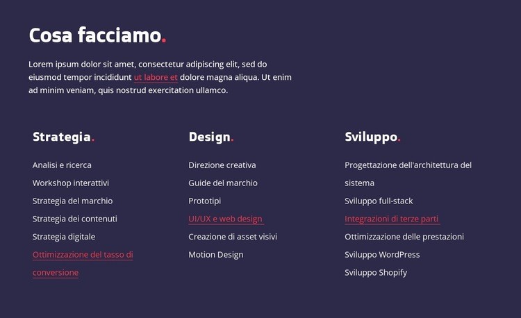 Strategia, web design e sviluppo Modello