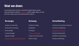 Pagina-HTML Voor Strategie, Webdesign En Ontwikkeling