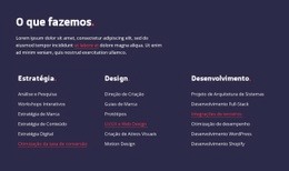 Estratégia, Web Design E Desenvolvimento - Tema Da Página