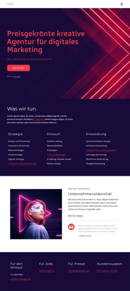 Exklusiver Website-Builder Für Agentur Für Kreatives Marketing