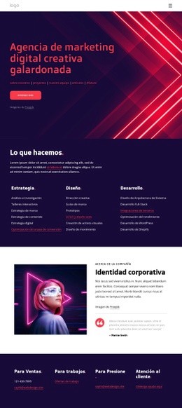 Agencia De Marketing Creativo: Maqueta De Sitio Web Definitiva