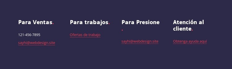 contactos para ventas Plantilla HTML5