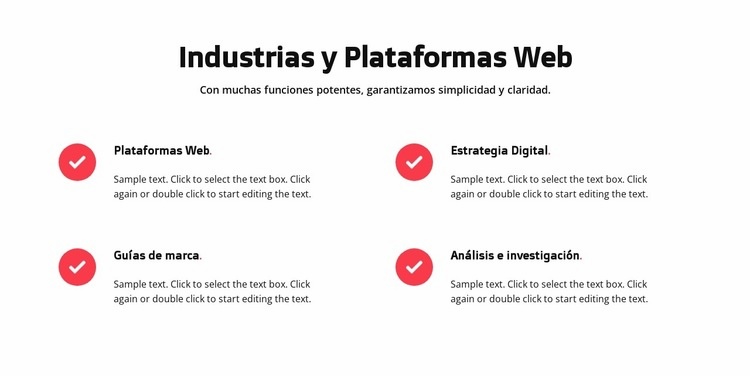 plataformas web Plantilla de una página