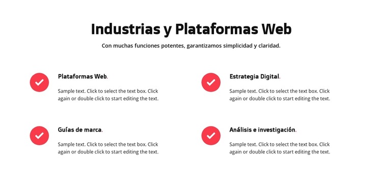 plataformas web Plantilla de sitio web