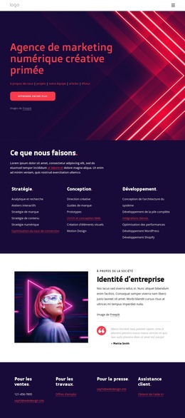 Agence De Marketing Créatif - Page De Destination