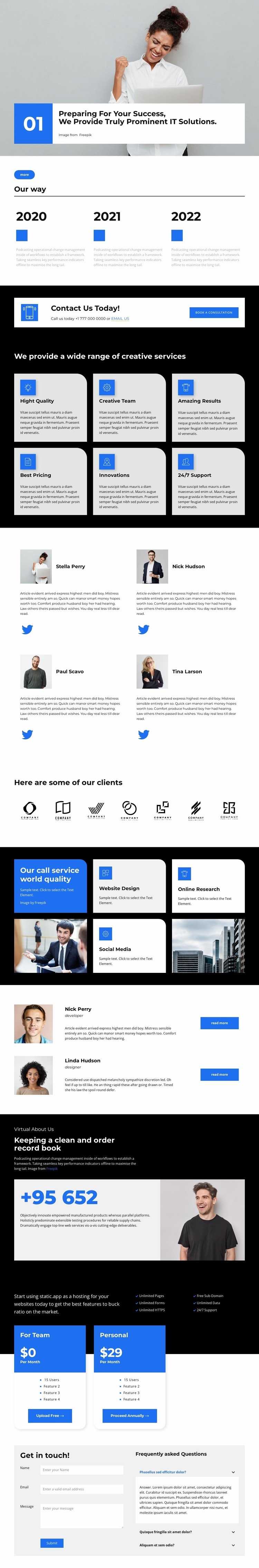 Online meetings Homepage Design