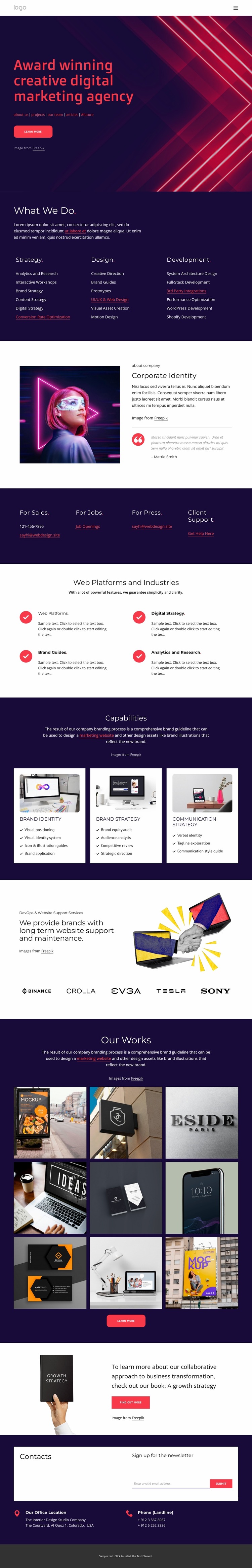 Creative marketing agency Html Website Builder