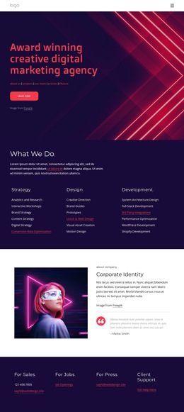 Creative Marketing Agency - Custom HTML5 Template