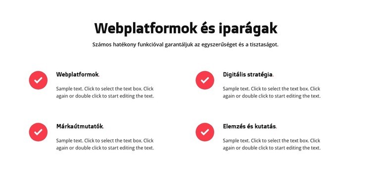 Webes platformok Weboldal sablon