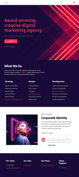 Creative Marketing Agency Page Website
