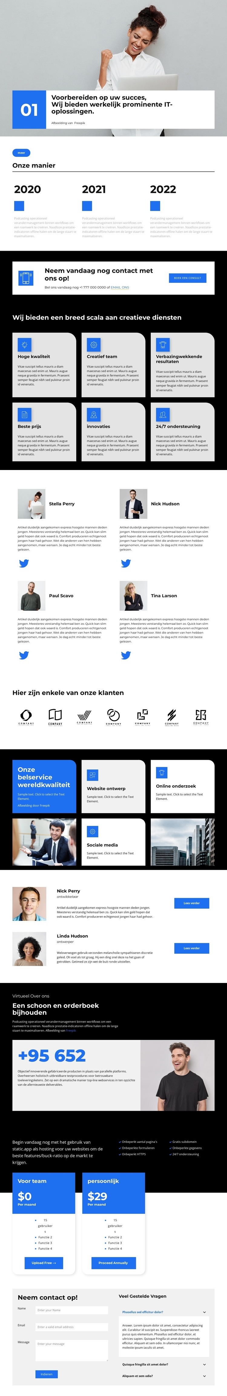 Online vergaderingen Website Builder-sjablonen