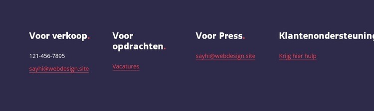 Contacten voor verkoop Website ontwerp