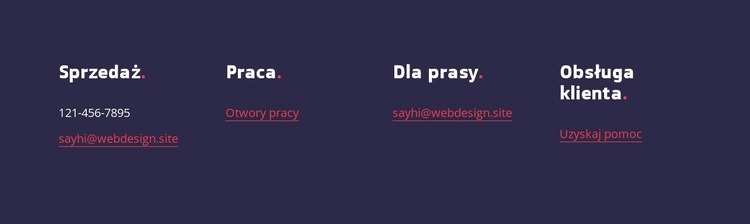 Kontakty do sprzedaży Szablon HTML5