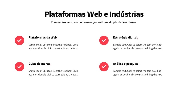 Plataformas da web Modelo de site