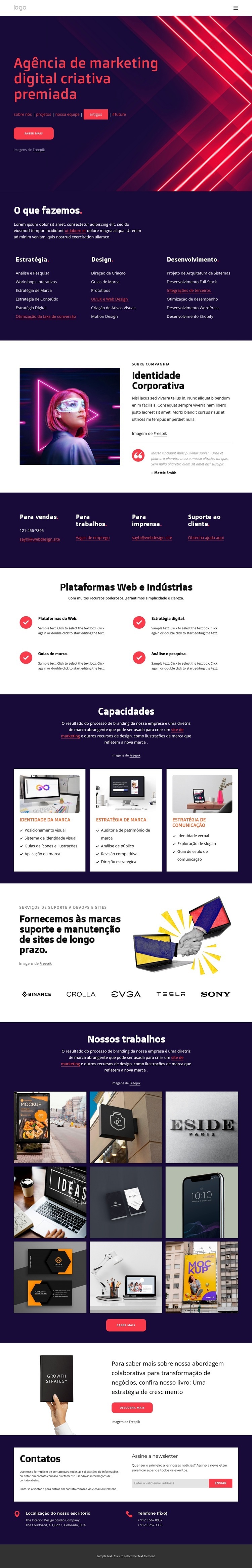 agência de marketing criativo Landing Page