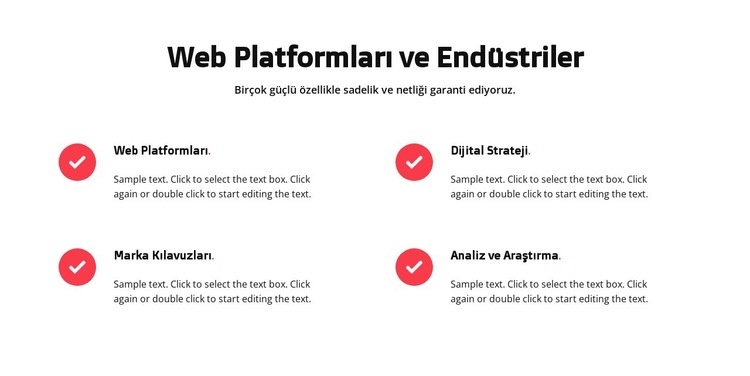 Web platformları Açılış sayfası