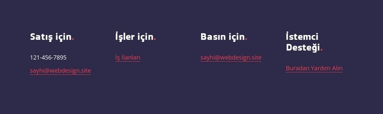 Satış için iletişim Web sitesi tasarımı