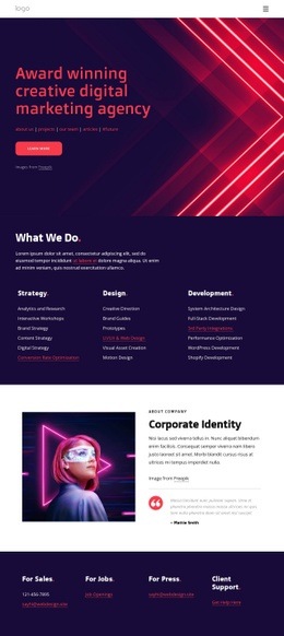 Creative Marketing Agency CSS Layout Template