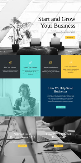 Start And Grow Your Business - Free Homepage Design