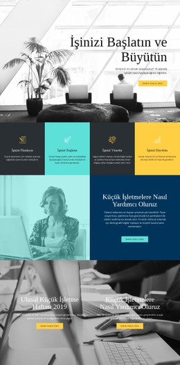 İşinizi Başlatın Ve Büyütün CSS ızgara Şablonu