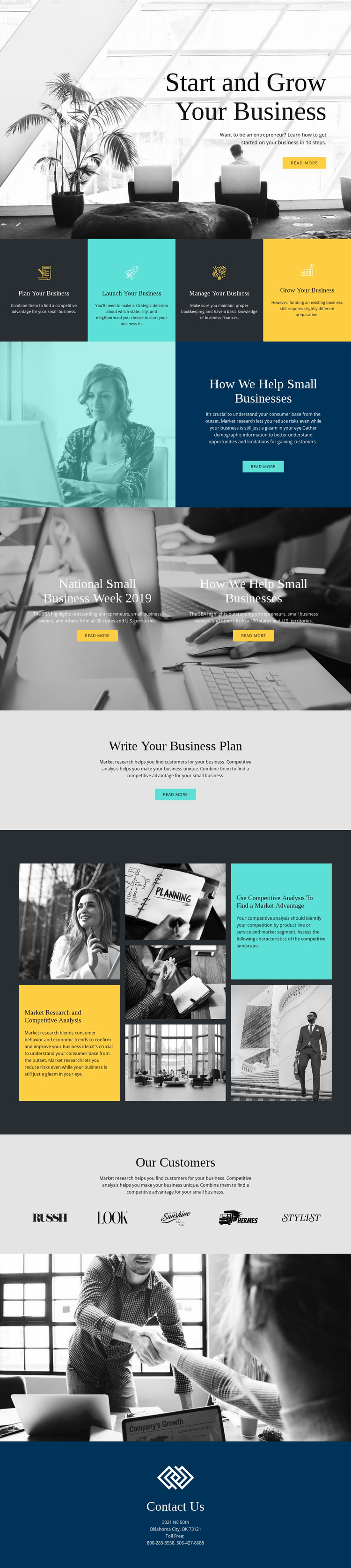 Start and grow your business Website Mockup