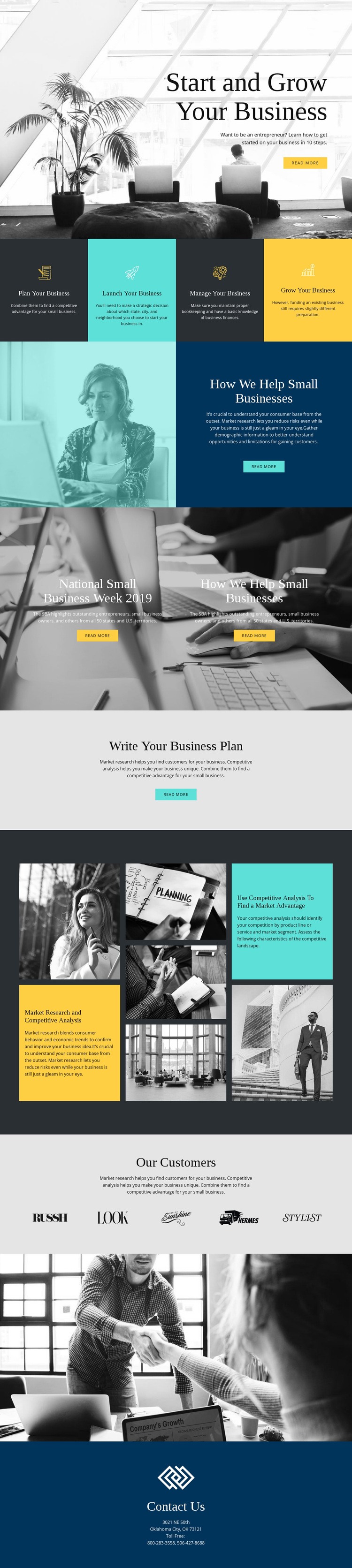 Start and grow your business Website Template