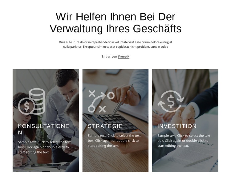 Finanz- und Anlageberatung HTML Website Builder