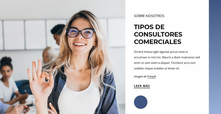 Tipos de consultores empresariales Maqueta de sitio web