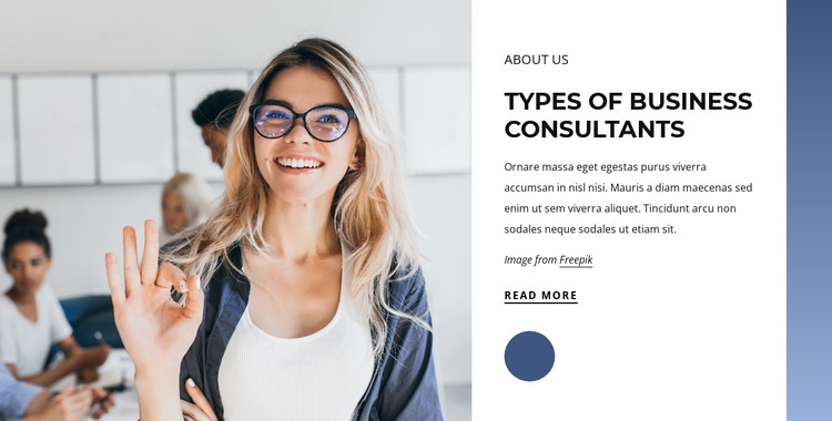 Types of business consultants Homepage Design