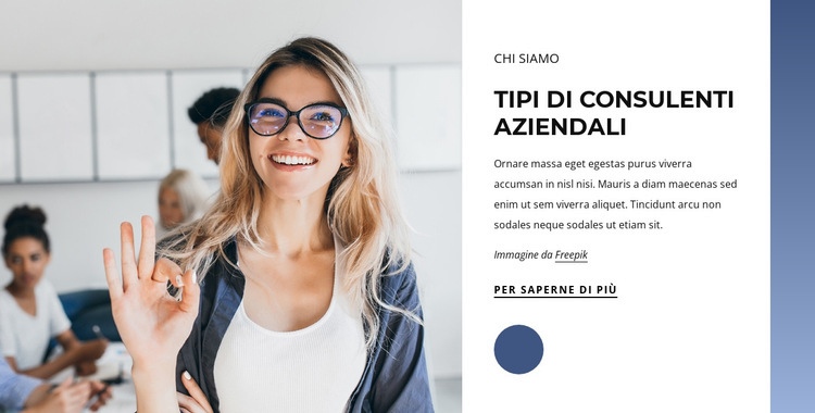 Tipi di consulenti aziendali Mockup del sito web