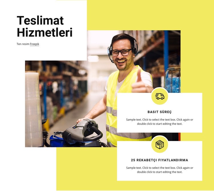 Teslimat hizmetleri Html Web Sitesi Oluşturucu