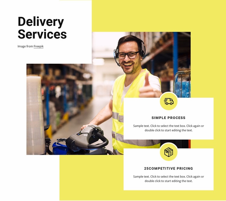 Delivery services Web Page Design