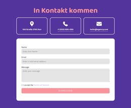 Kontaktblock Mit Symbolen – Fertiges Website-Design