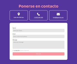 Póngase En Contacto Bloque Con Iconos