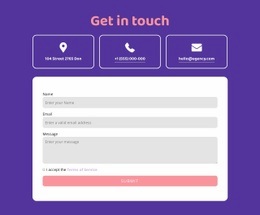 Get In Touch Block Wih Icons - Best Homepage Design